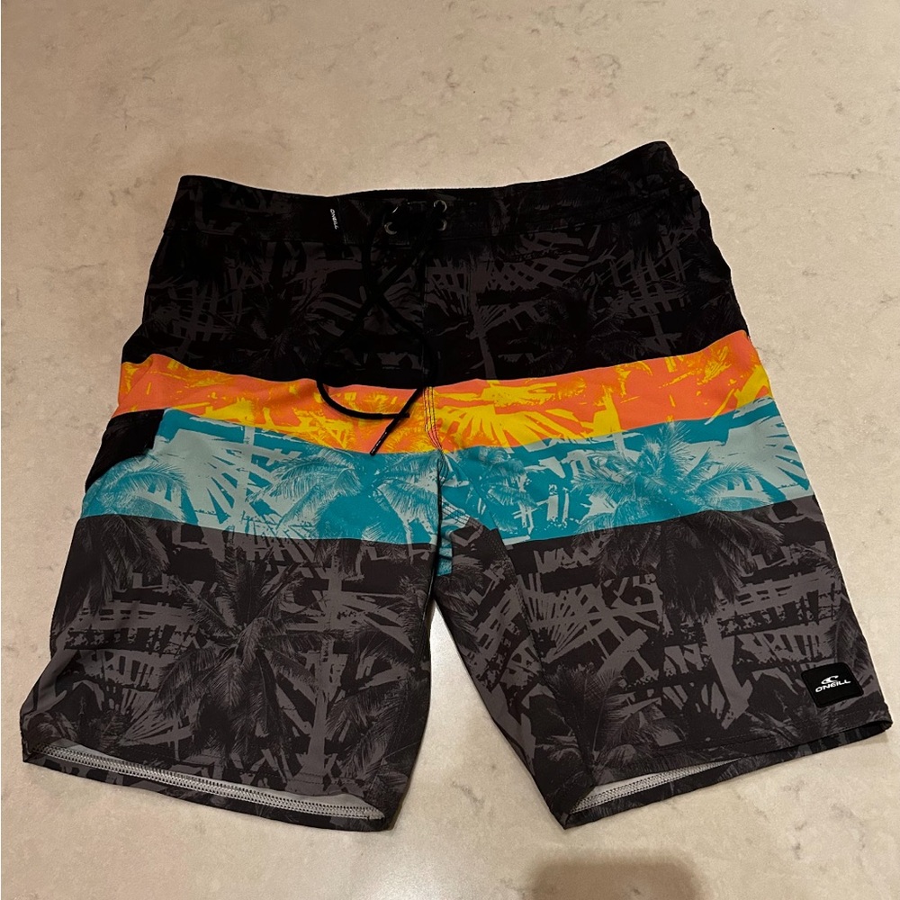 Men's Black and Multicolor O’Neil Swim Shorts